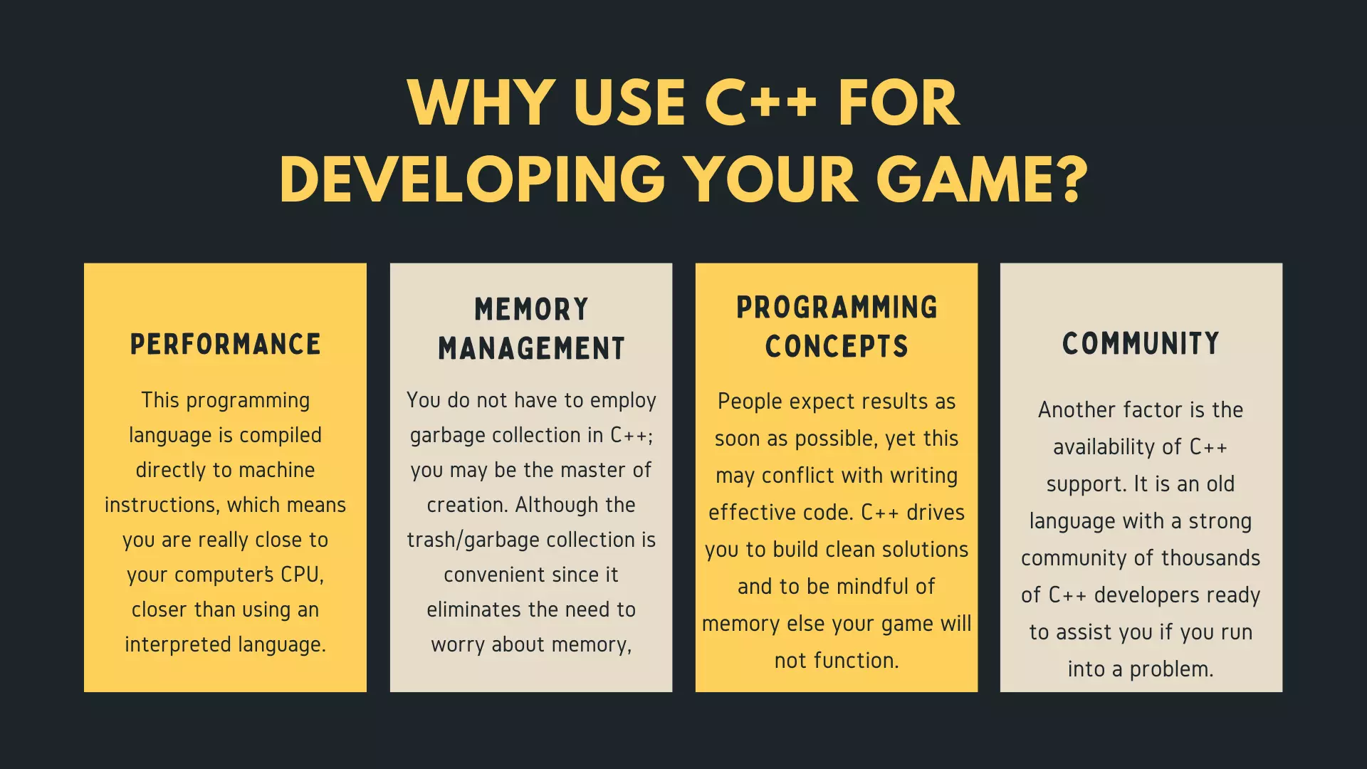 Why Use C++ For Developing Your Game
