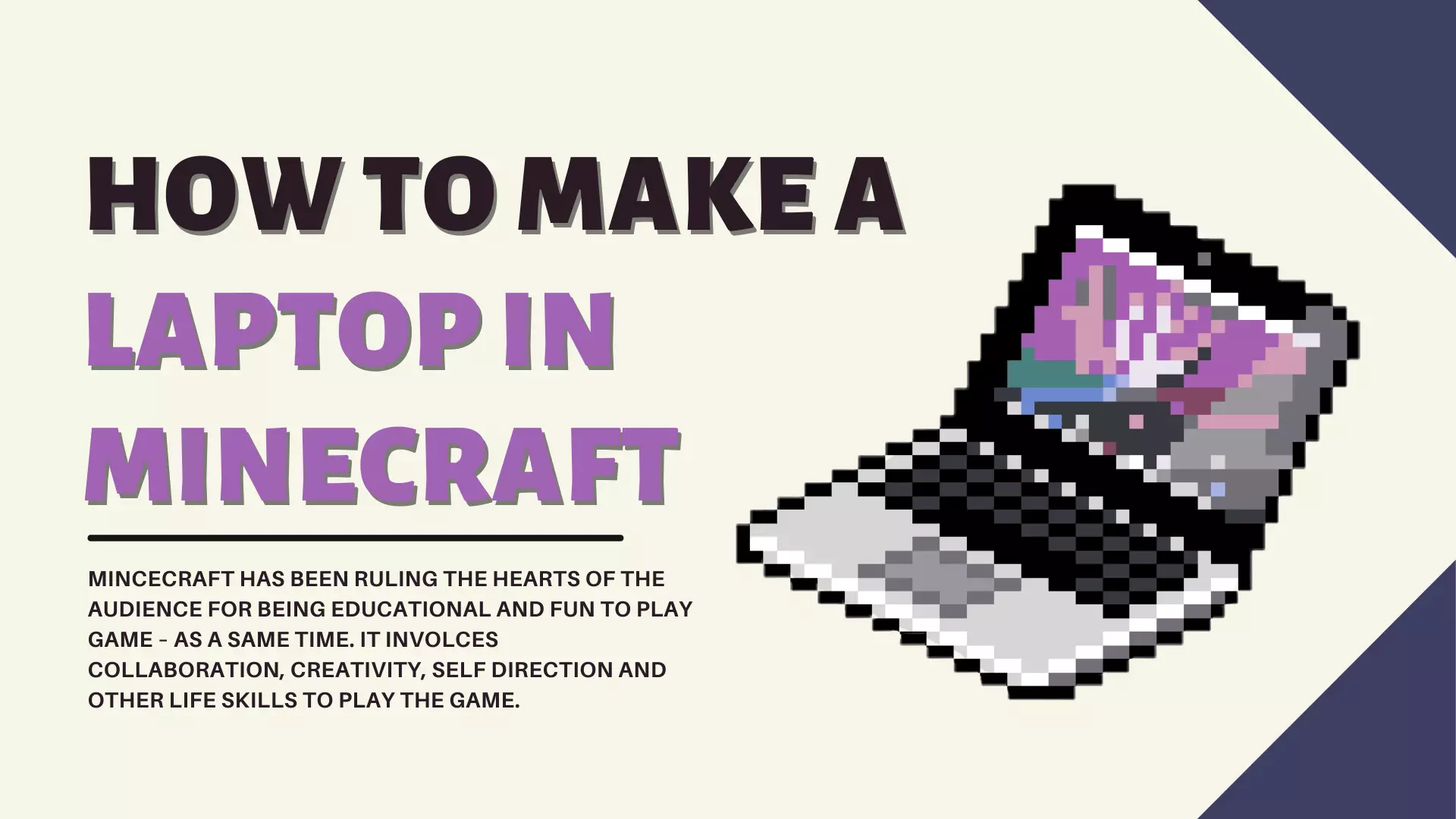 How To Make A Laptop In Minecraft