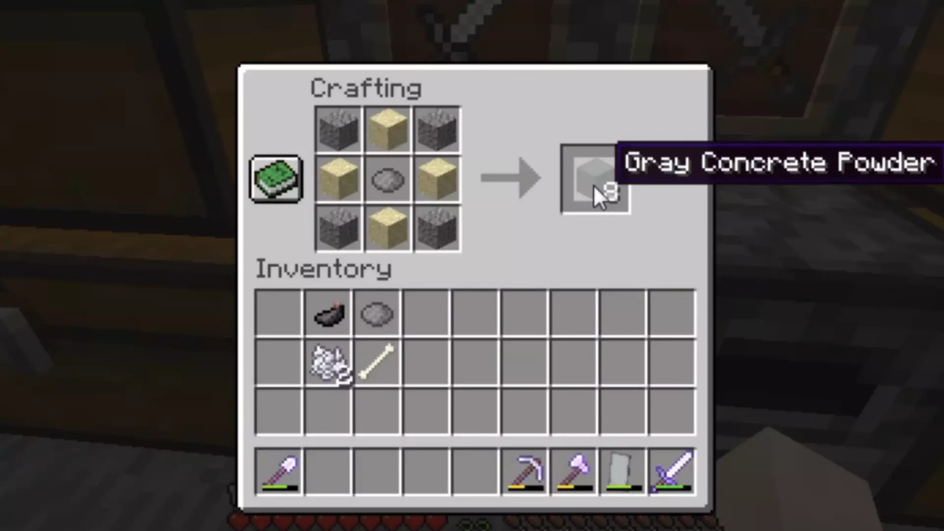 How to get grey color concrete in Minecraft