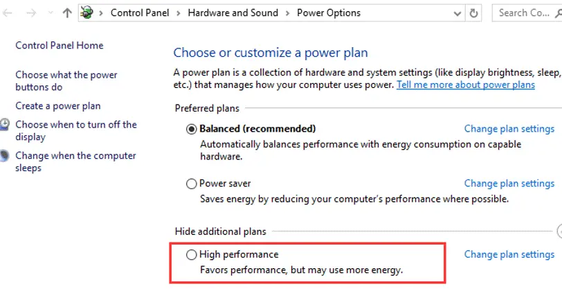 Change Power Option to run PUBG smoothly