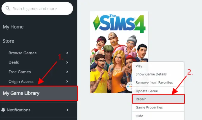 How to Repair the Game from Origin