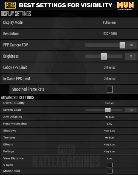 PUBG Best Graphics Settings