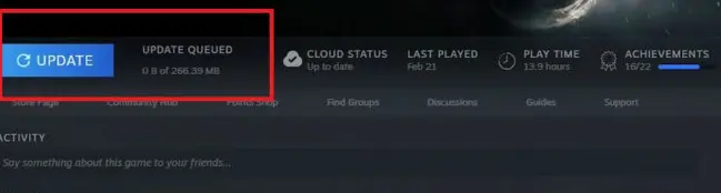 Update the Game in Steam