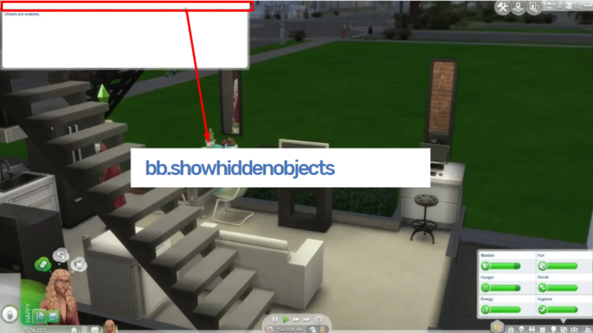 Show Hidden Objects in the sims 4